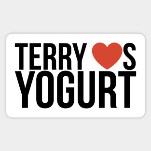 Terry Loves Yogurt (Black) Sticker